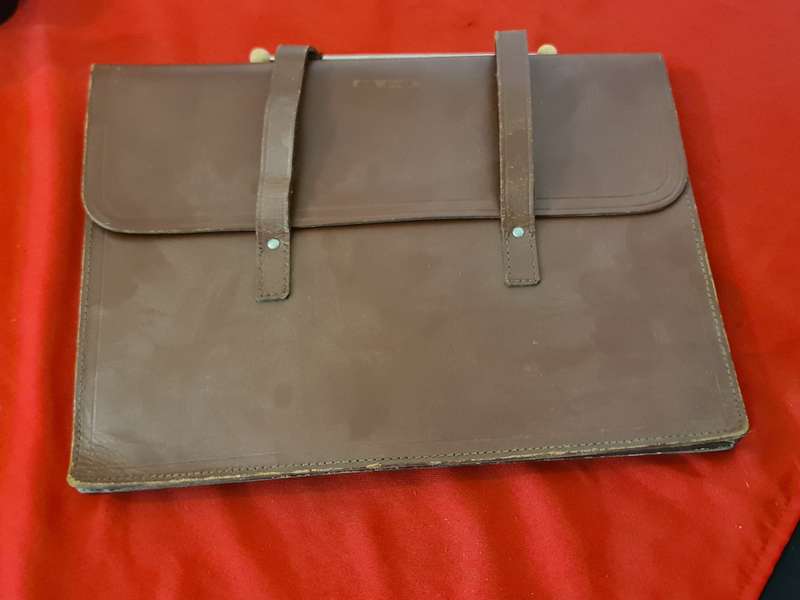 Leather document suit case