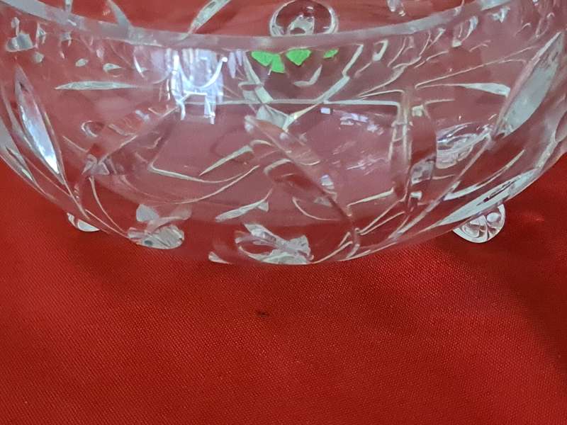 Rose cut Crystal bowl with feet