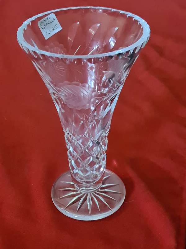 Rose cut  Crystal vase
