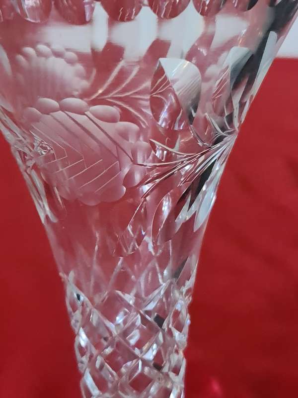Rose cut  Crystal vase