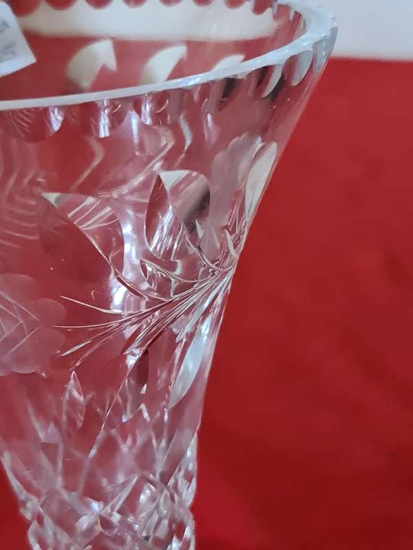 Rose cut  Crystal vase