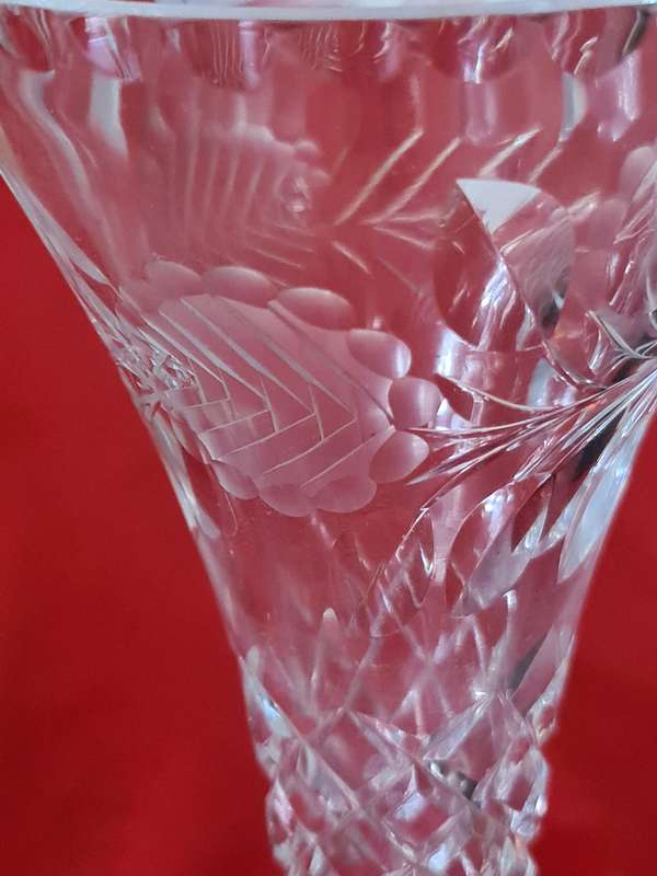 Rose cut  Crystal vase
