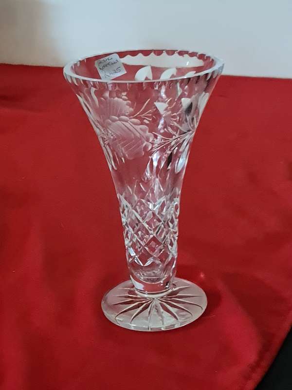 Rose cut  Crystal vase