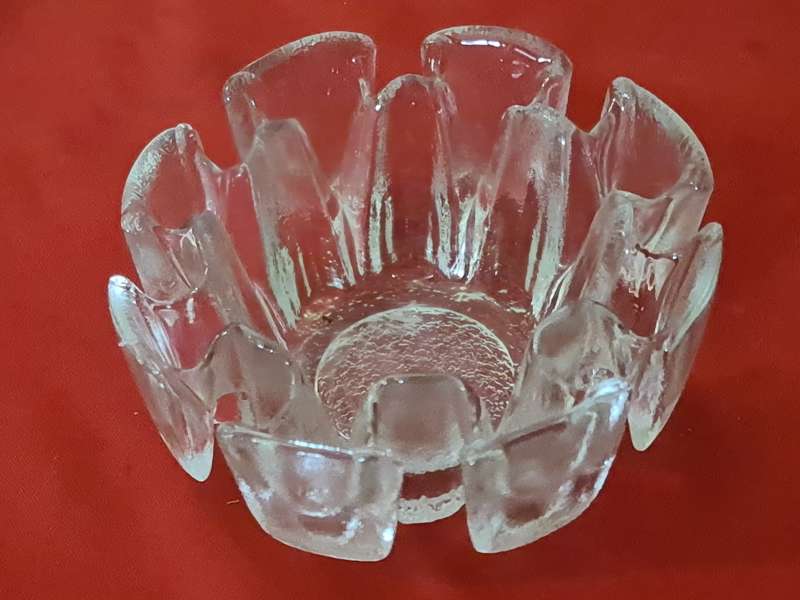 Ice Glass Textured Bowl, Ravenwood Glass Circa 1970