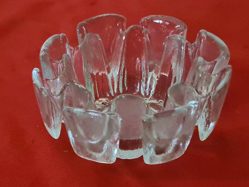 Ice Glass Textured Bowl, Ravenwood Glass Circa 1970