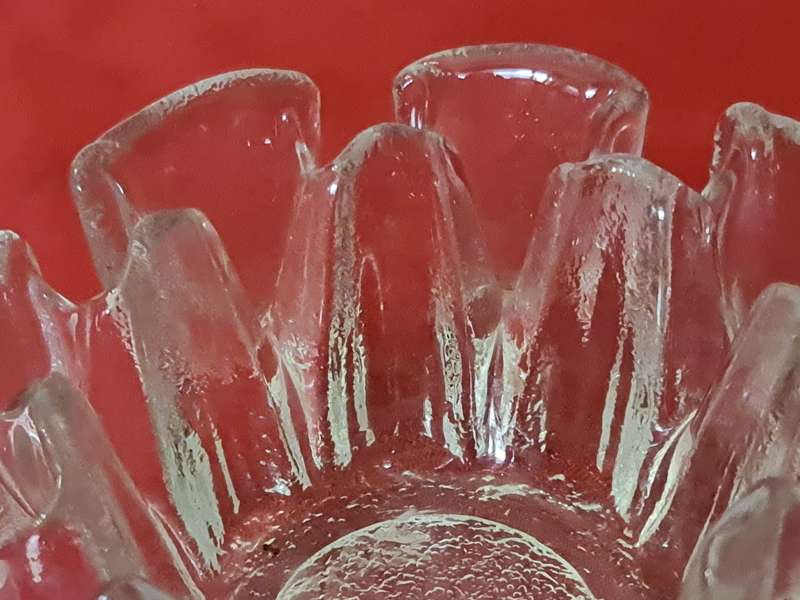 Ice Glass Textured Bowl, Ravenwood Glass Circa 1970