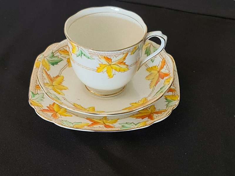 Royal Albert Crown China Maple Leaf trio