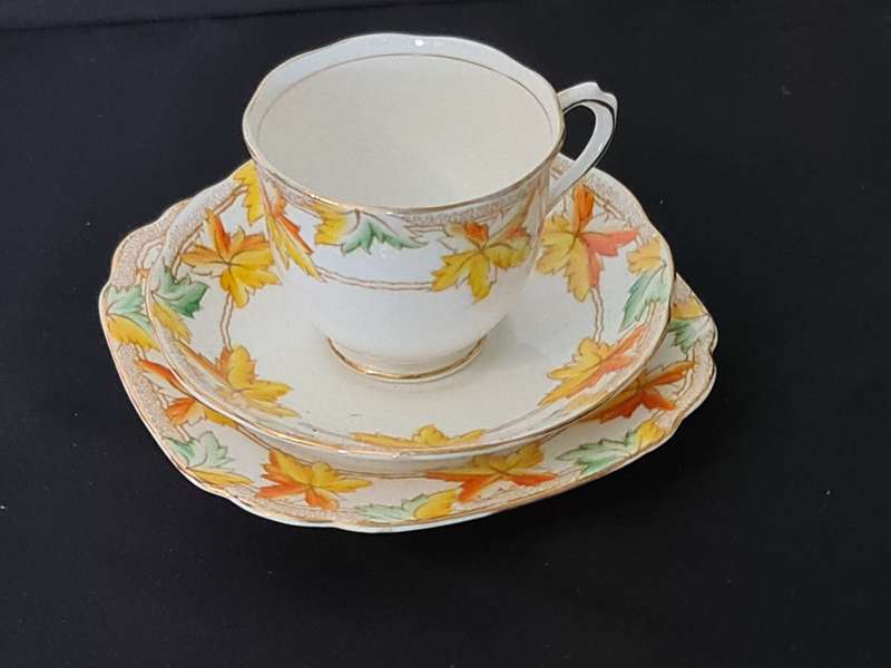 Royal Albert Crown China Maple Leaf trio