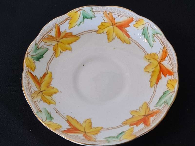 Royal Albert Crown China Maple Leaf tea duo