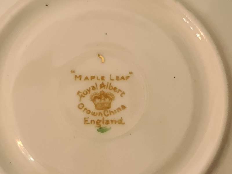 Royal Albert Crown China Maple Leaf tea duo
