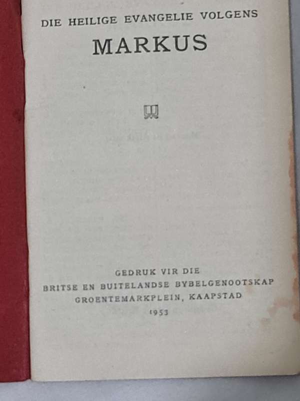 Die Heilige Evangele volgens Markus 1953