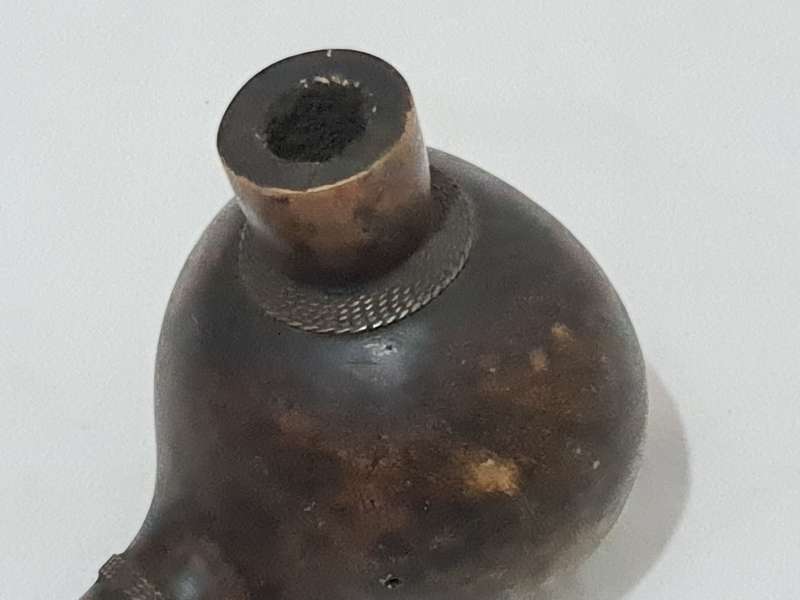 African Luba Gourd copper smoking pipe Congo DRC
