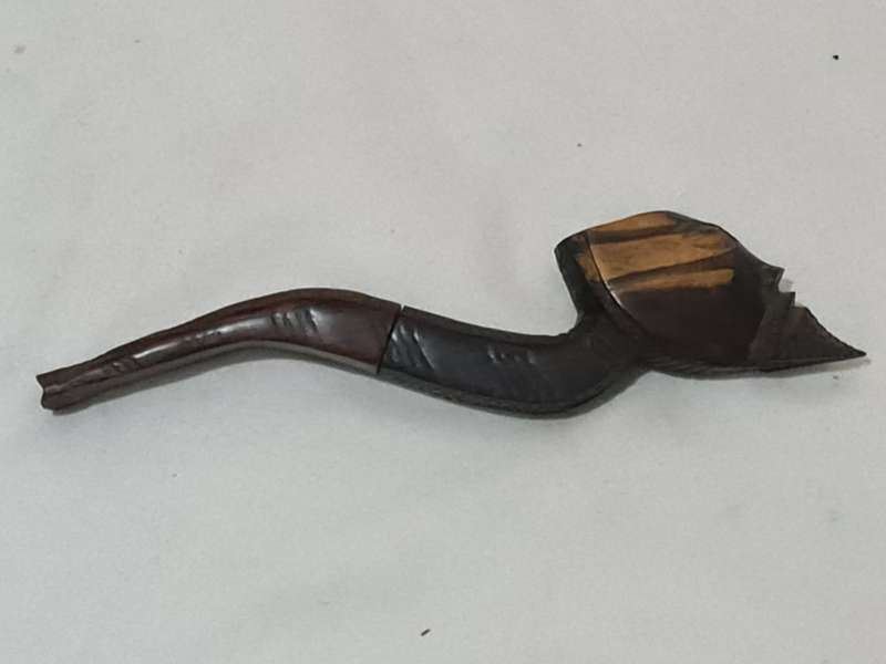 African hand carved Wooden pipe