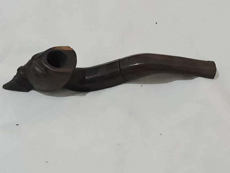African hand carved Wooden pipe