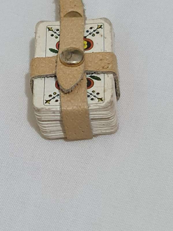 Miniature playing cards key ring