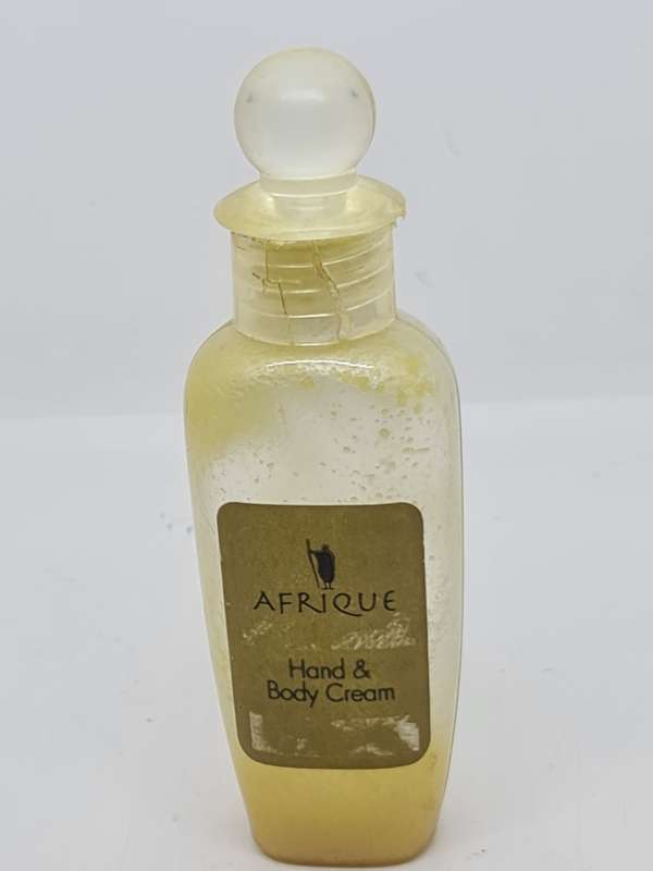 Afrique shampoo and Hand and Body Cream bottles