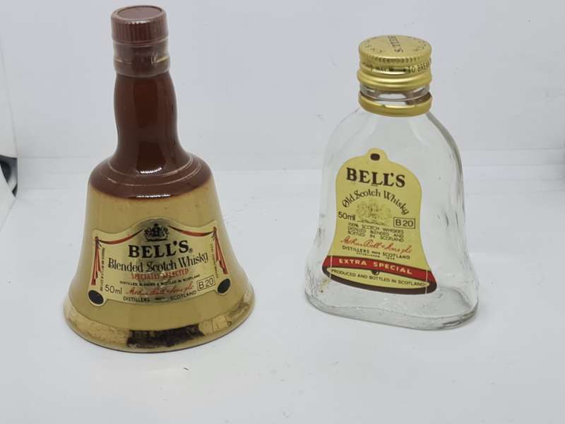 x2 50ml Empty Bells miniature bottles