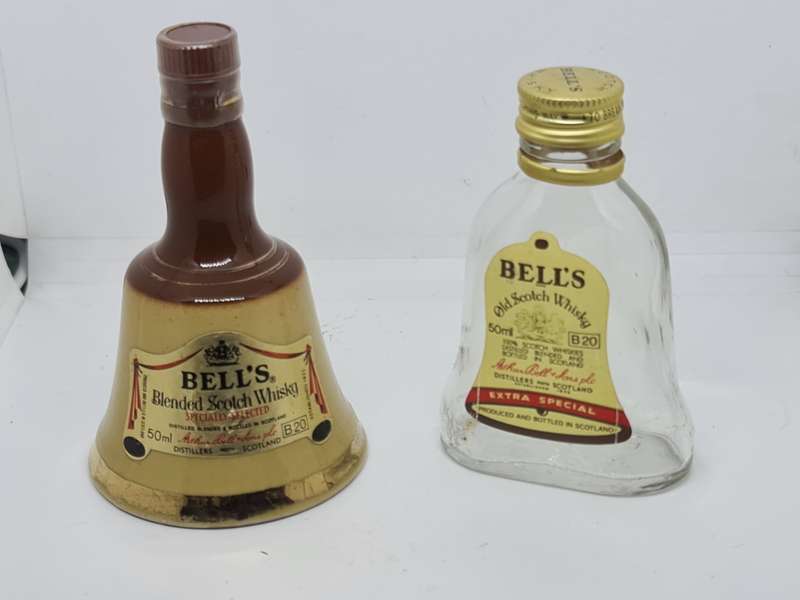 x2 50ml Empty Bells miniature bottles