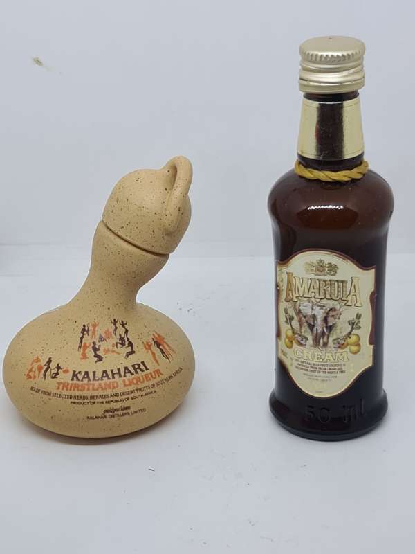 Miniature Kalahari and Amarula Liquer bottles.