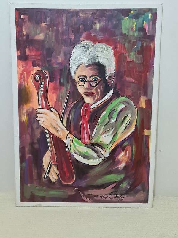 Musician oil on canvas, Koos van Staden 2020