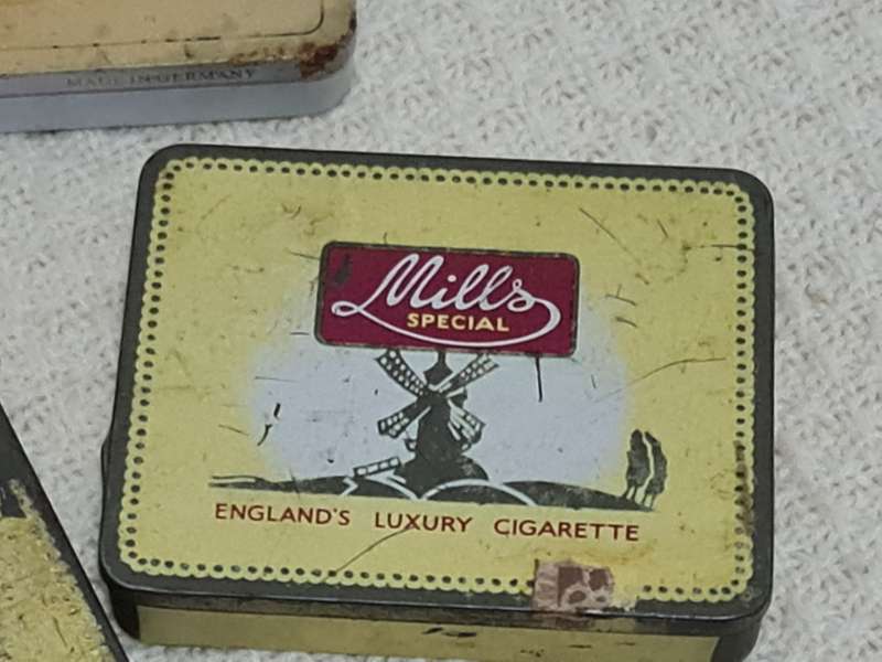 Cigarette tins: Beson and Hedges, Danneman and Mills tins
