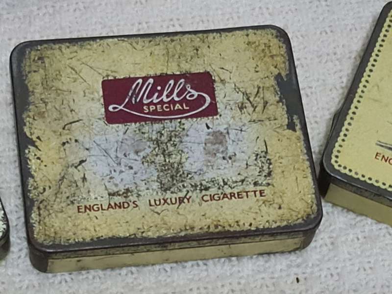 Cigarette tins: Beson and Hedges, Danneman and Mills tins