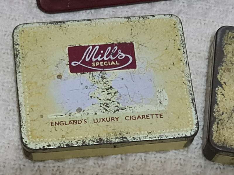 Cigarette tins: Beson and Hedges, Danneman and Mills tins