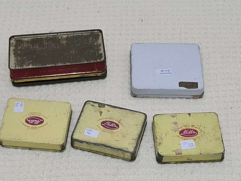 Cigarette tins: Beson and Hedges, Danneman and Mills tins