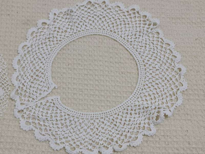 White Lace crochet dress collars