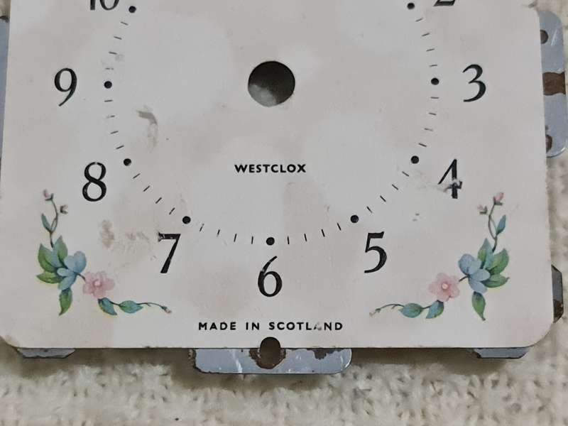Clock Dial: Westclox, Made in Scotland