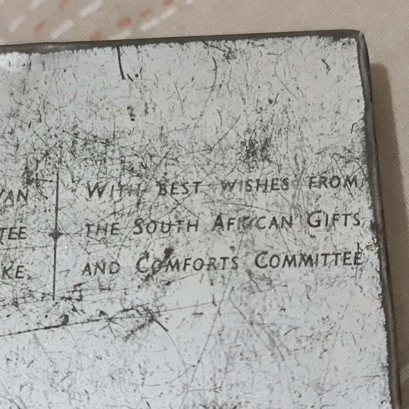 Kersfees-Christmas-1943 Tin: Signed by Isie K Smuts