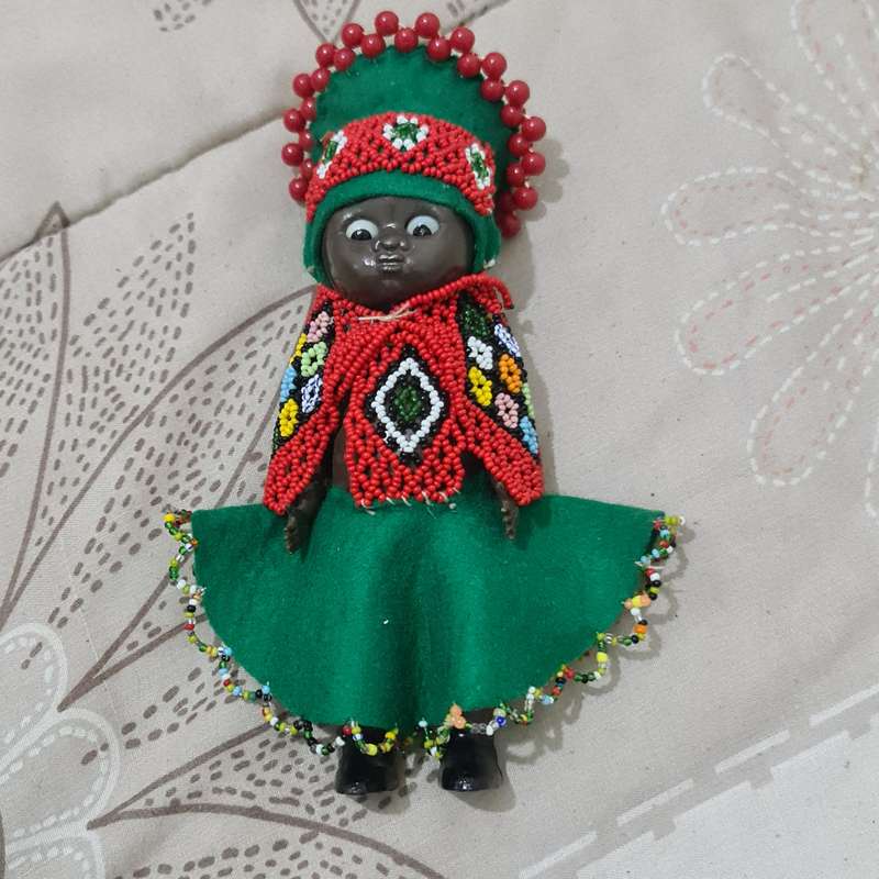 Vintage Celluloid African Zulu doll 1950's