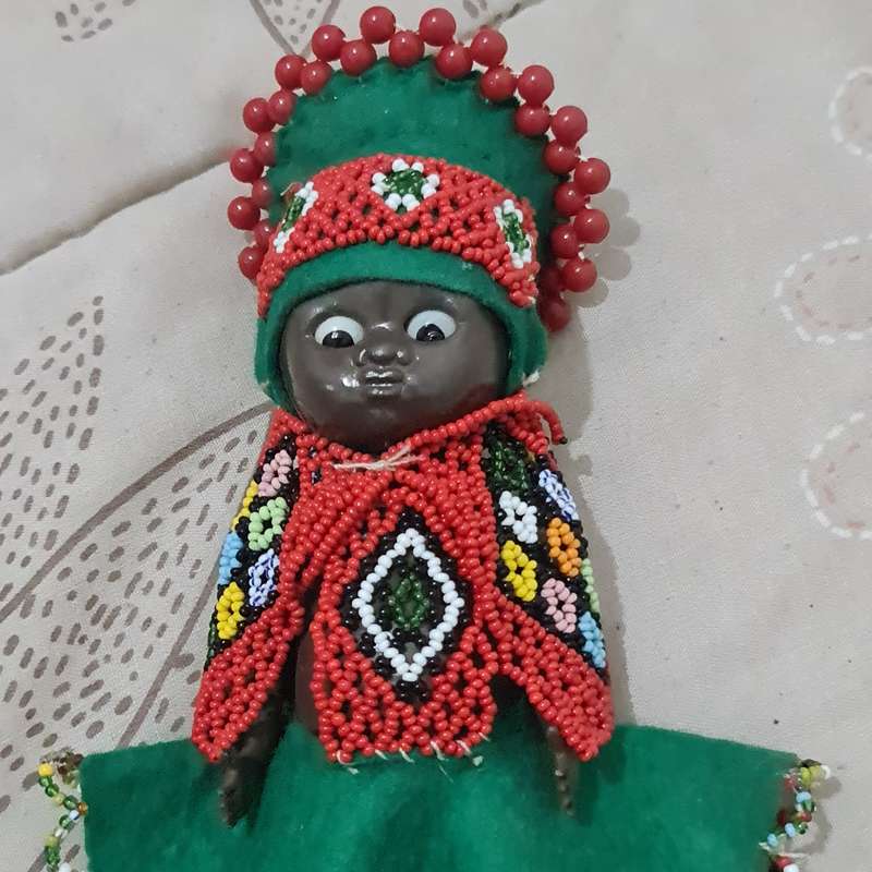 Vintage Celluloid African Zulu doll 1950's