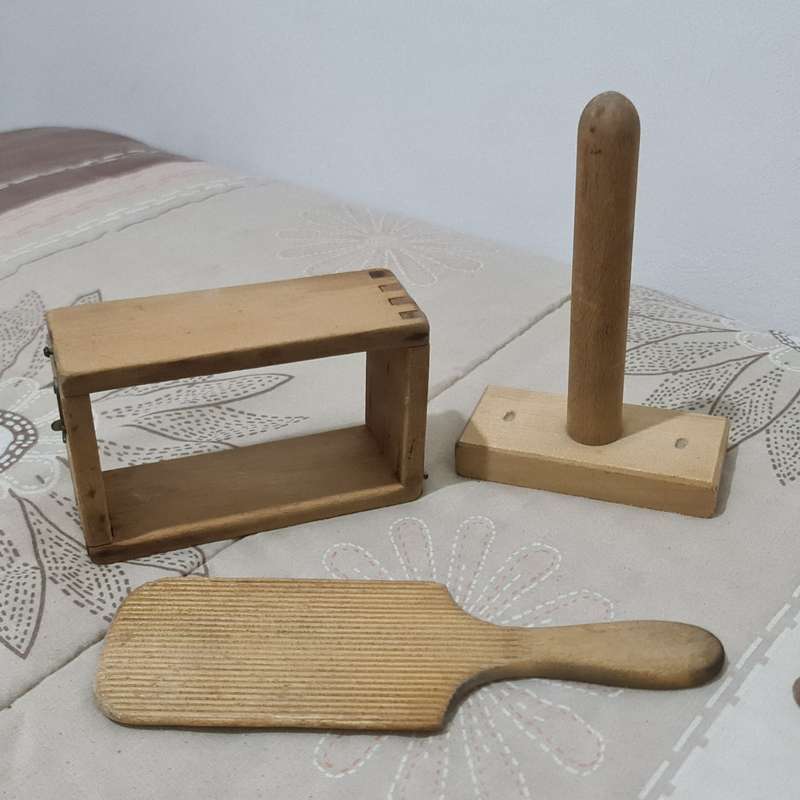 Wooden Butter mold and paddle set