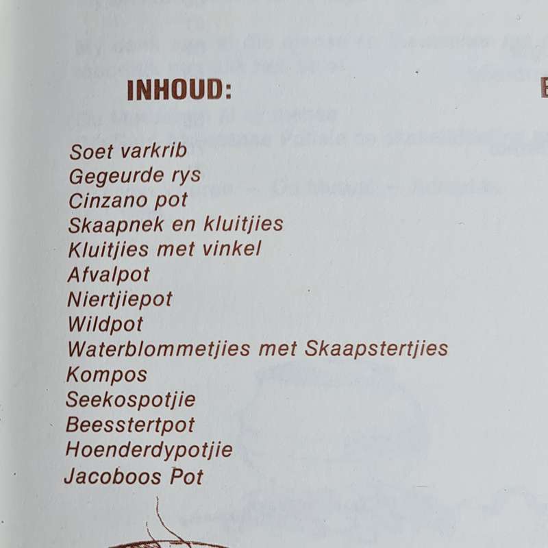 Oupot deur L D van Vuuren resepte boek