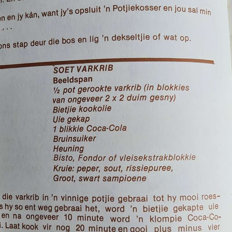 Oupot deur L D van Vuuren resepte boek