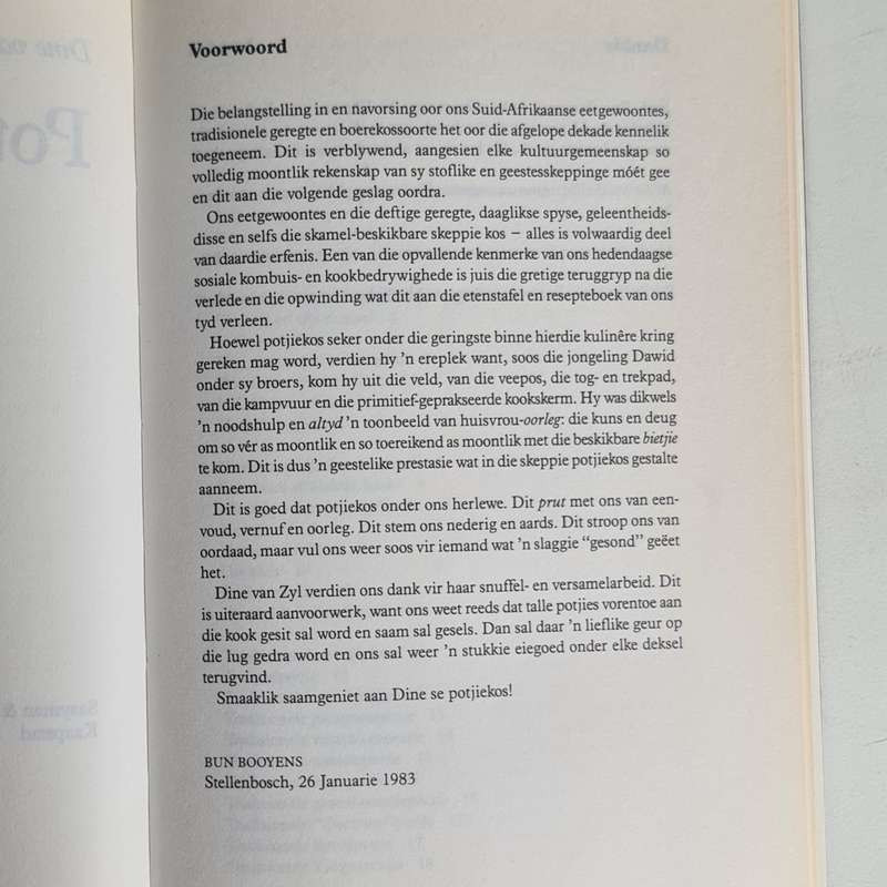 Dine van Zyl, Potjiekos resepte boek