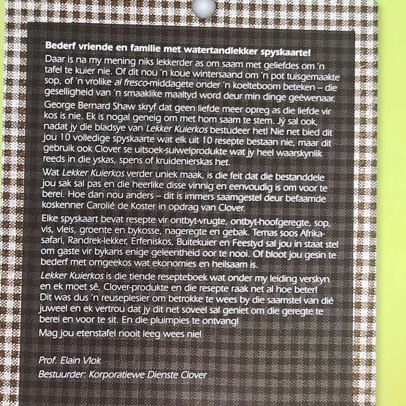 Lekker Kuierkos resepte Boek