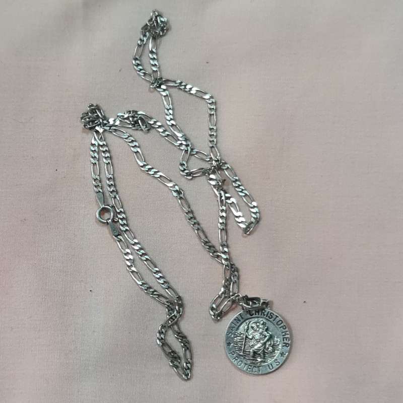 925 Silver Saint Christopher pendant and chain