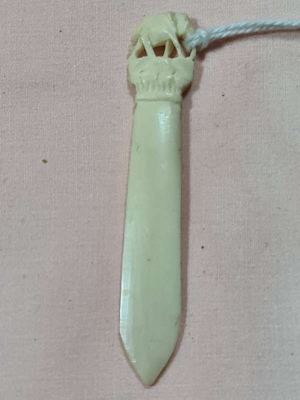 19th Century hand Carved Bone bookmark