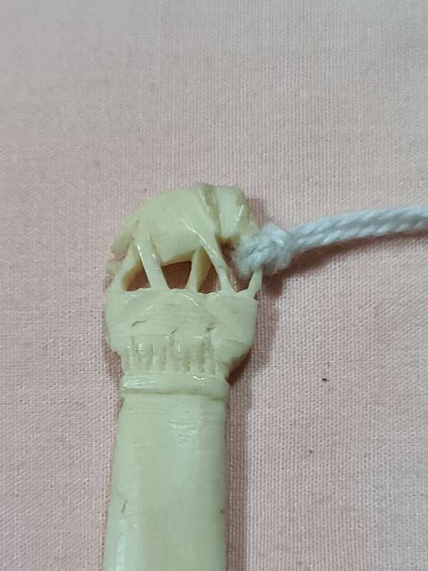 19th Century hand Carved Bone bookmark