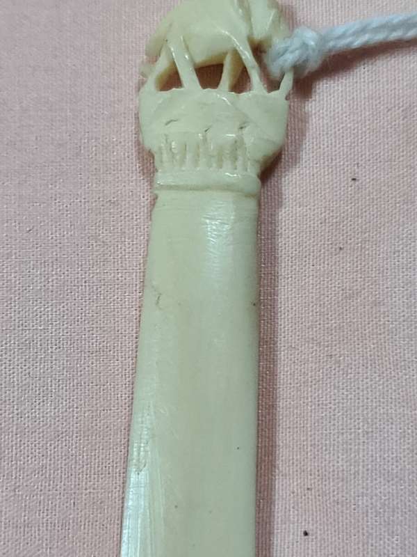 19th Century hand Carved Bone bookmark