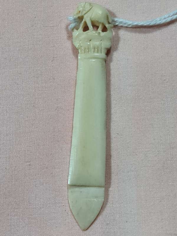 19th Century hand Carved Bone bookmark