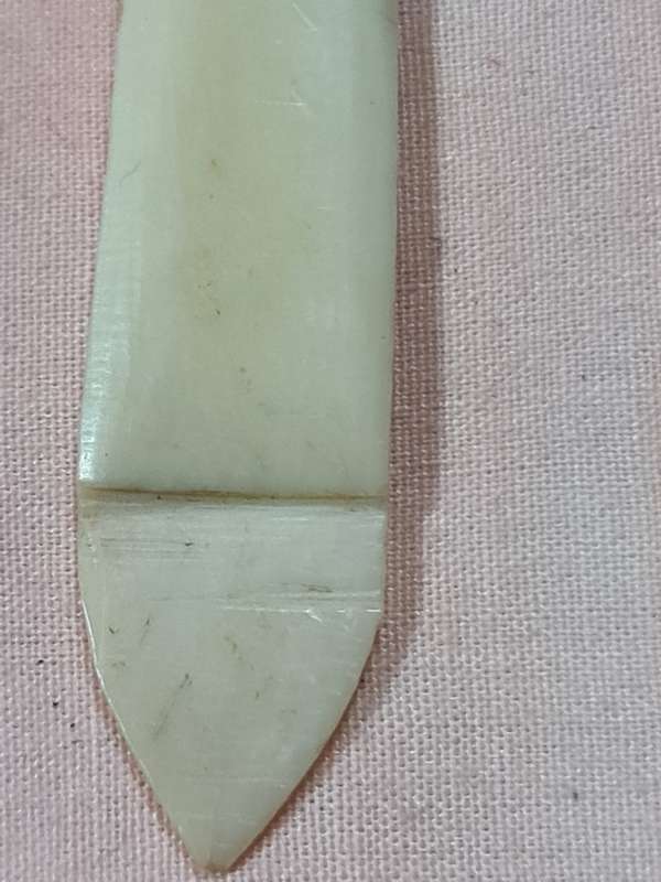 19th Century hand Carved Bone bookmark