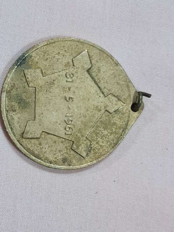 Suid  Afrika Republiek 31.5.1961. Commerative medal