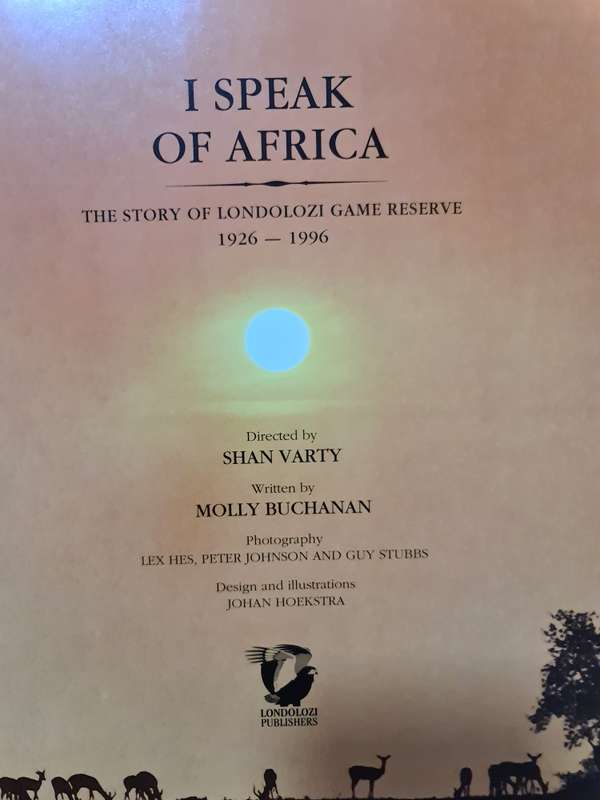 Book: I Speak of Africa, Shan Varty and Molly Buchanan