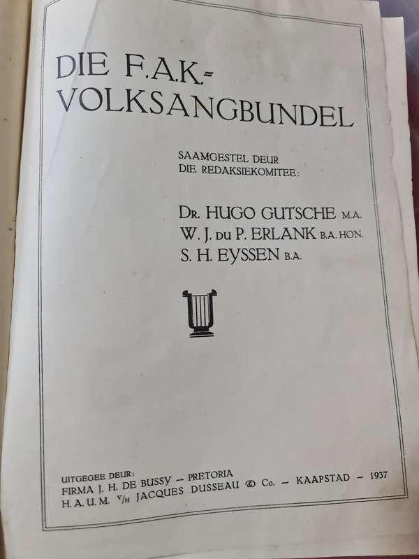 FAK  Volksangbundel vir Suid Afrika