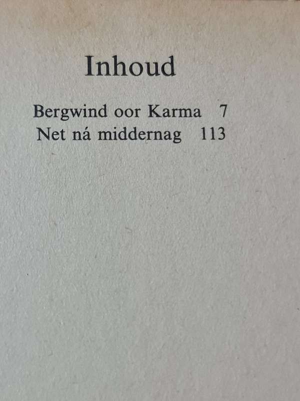 Ena Murray: Net na Middernag, Bergwind oor Karma boek