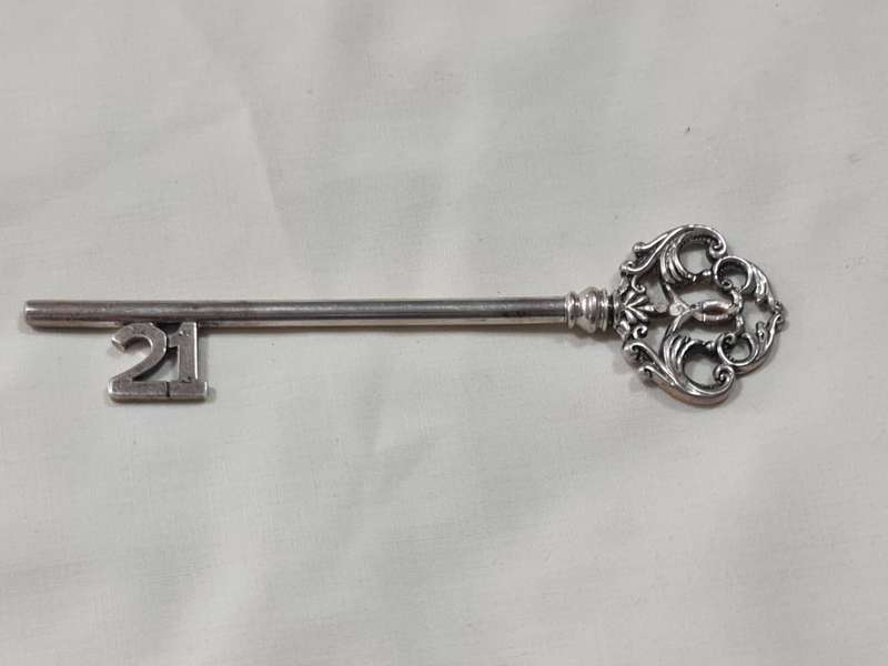 Silver 21 Birthday key