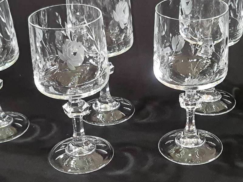 Set x6 Vintage Red Wine Glasses